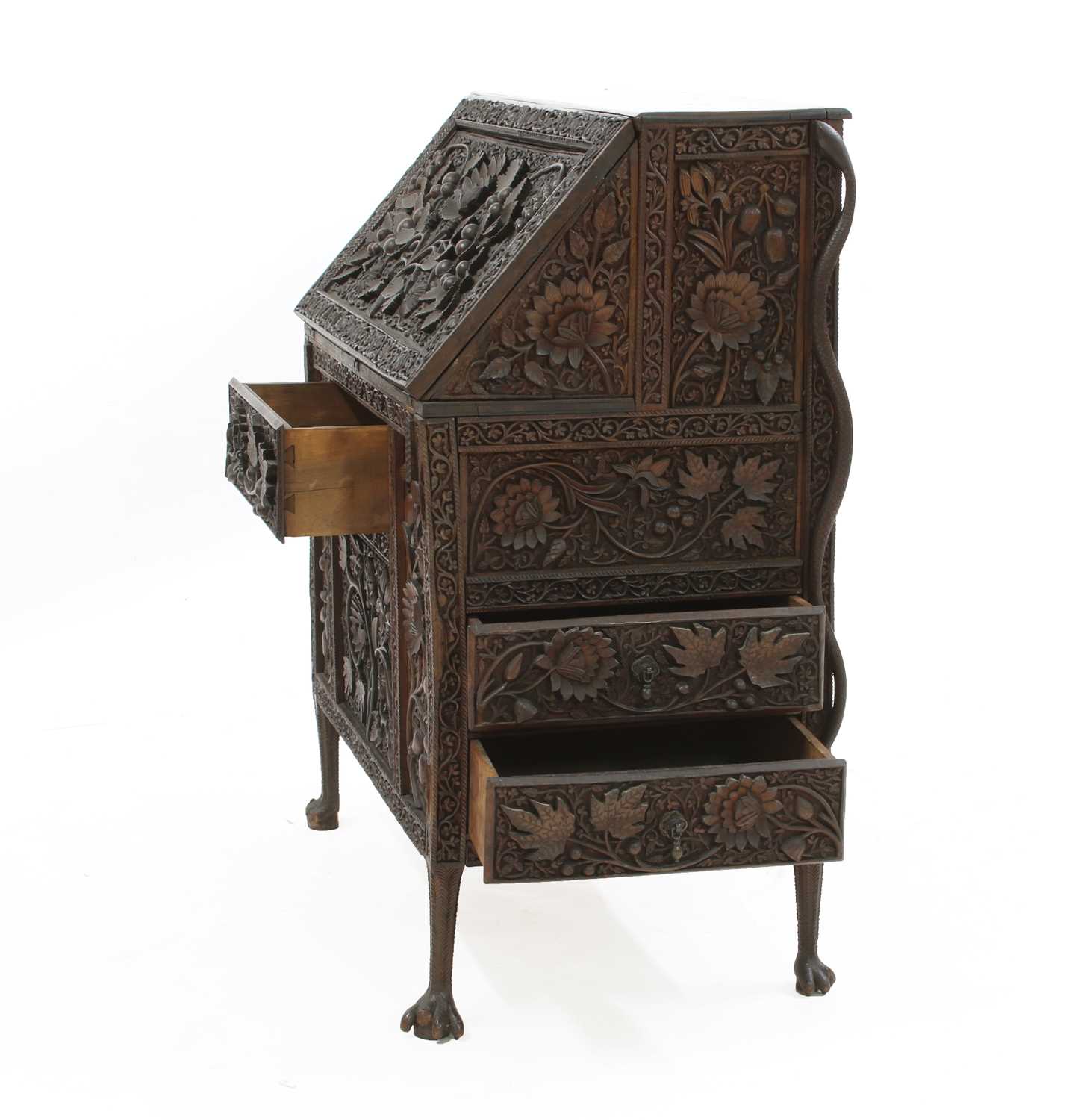 An Anglo-Indian rosewood bureau, - Image 4 of 10