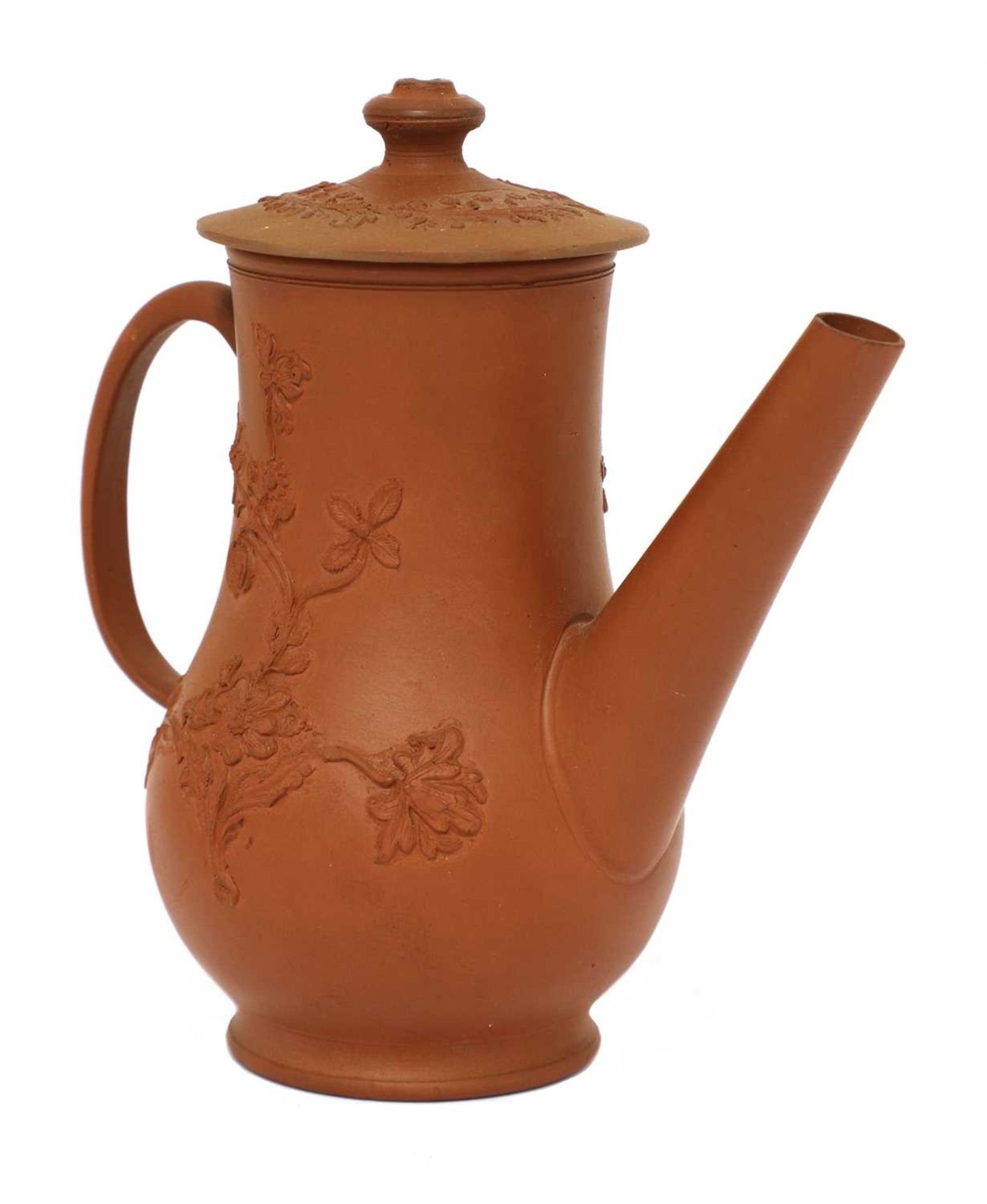 A Staffordshire redware small baluster-shaped coffee pot and associated cover, - Image 3 of 4