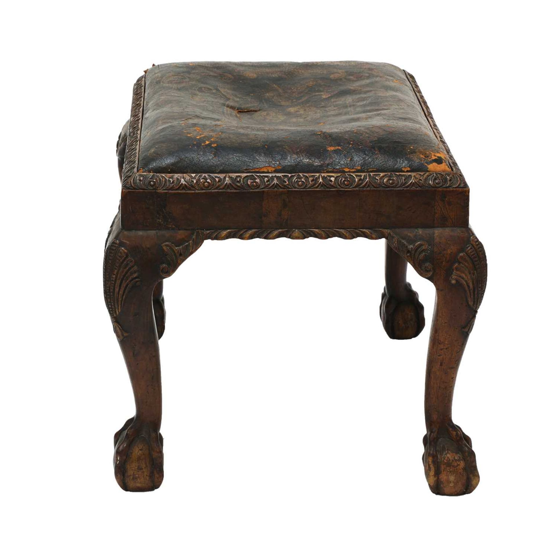 A George II-style walnut stool, - Image 3 of 6