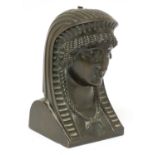 An Egyptian bronze head,