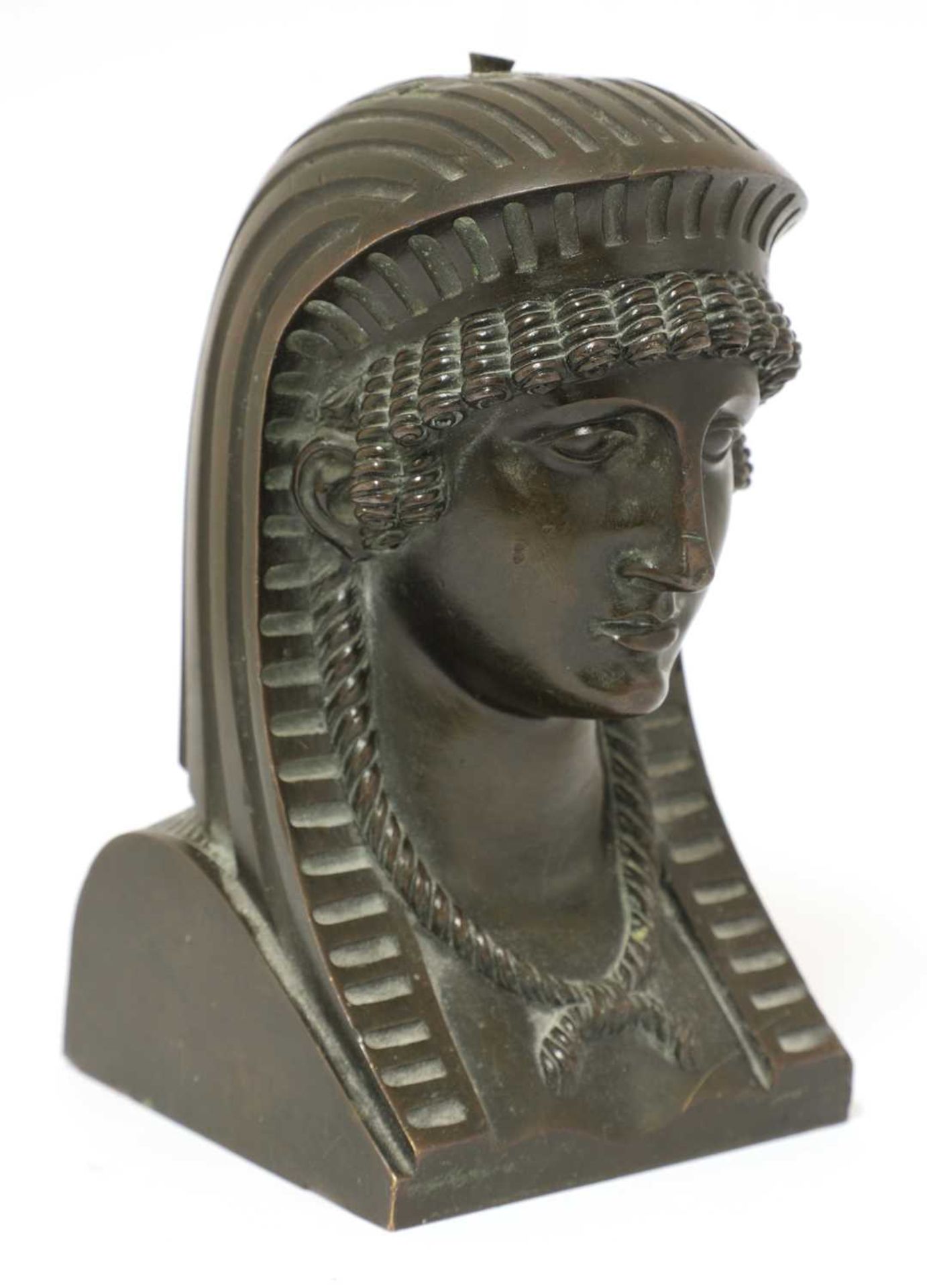 An Egyptian bronze head,