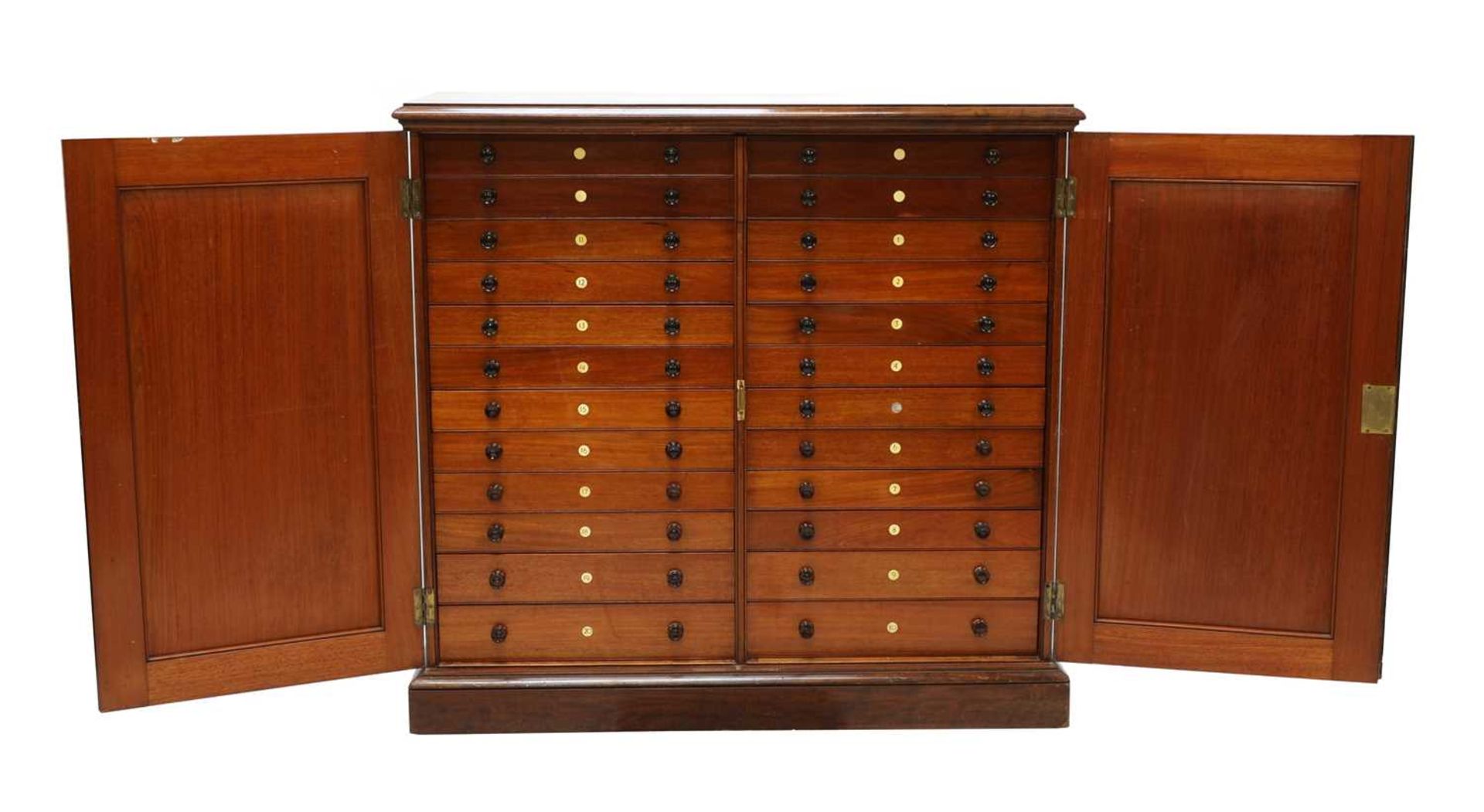 A large Victorian mahogany collector's cabinet,