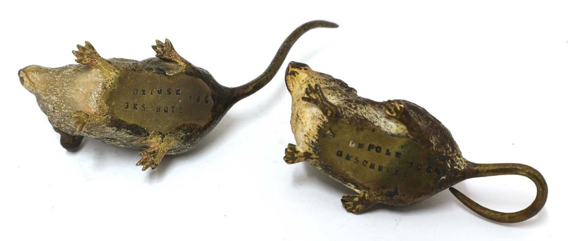 A collection of fourteen cold-painted bronze and lead mice and rats, - Image 3 of 13