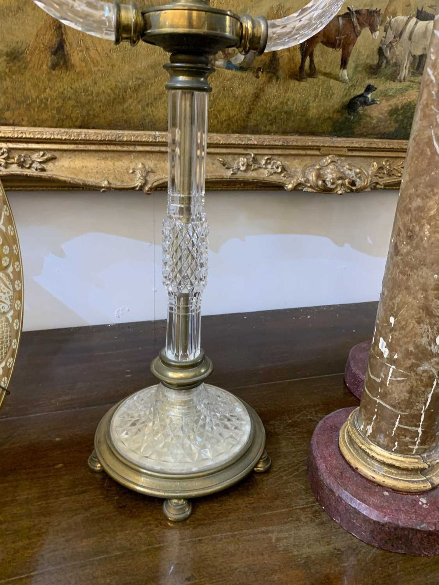 A pair of cut glass and gilt brass electric lamps, - Image 12 of 28