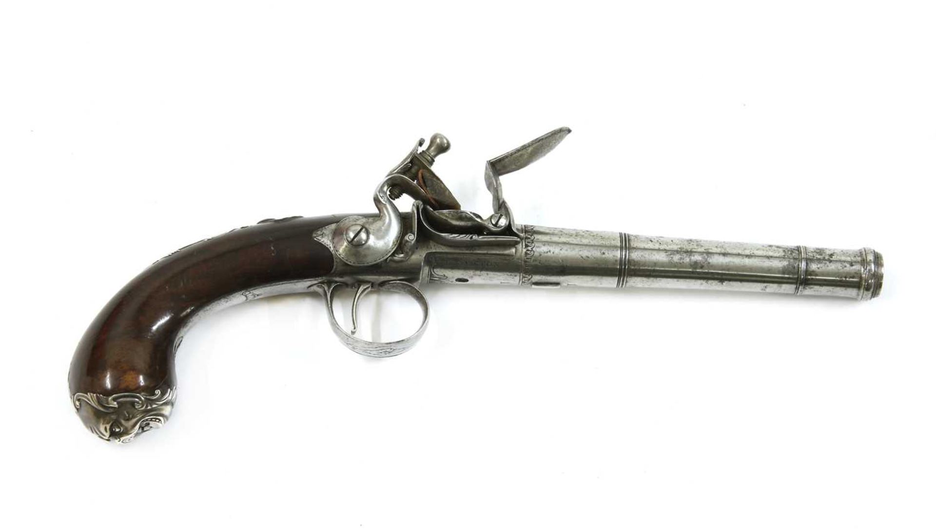 A pair of Queen Anne-style flintlock pistols, - Image 6 of 17