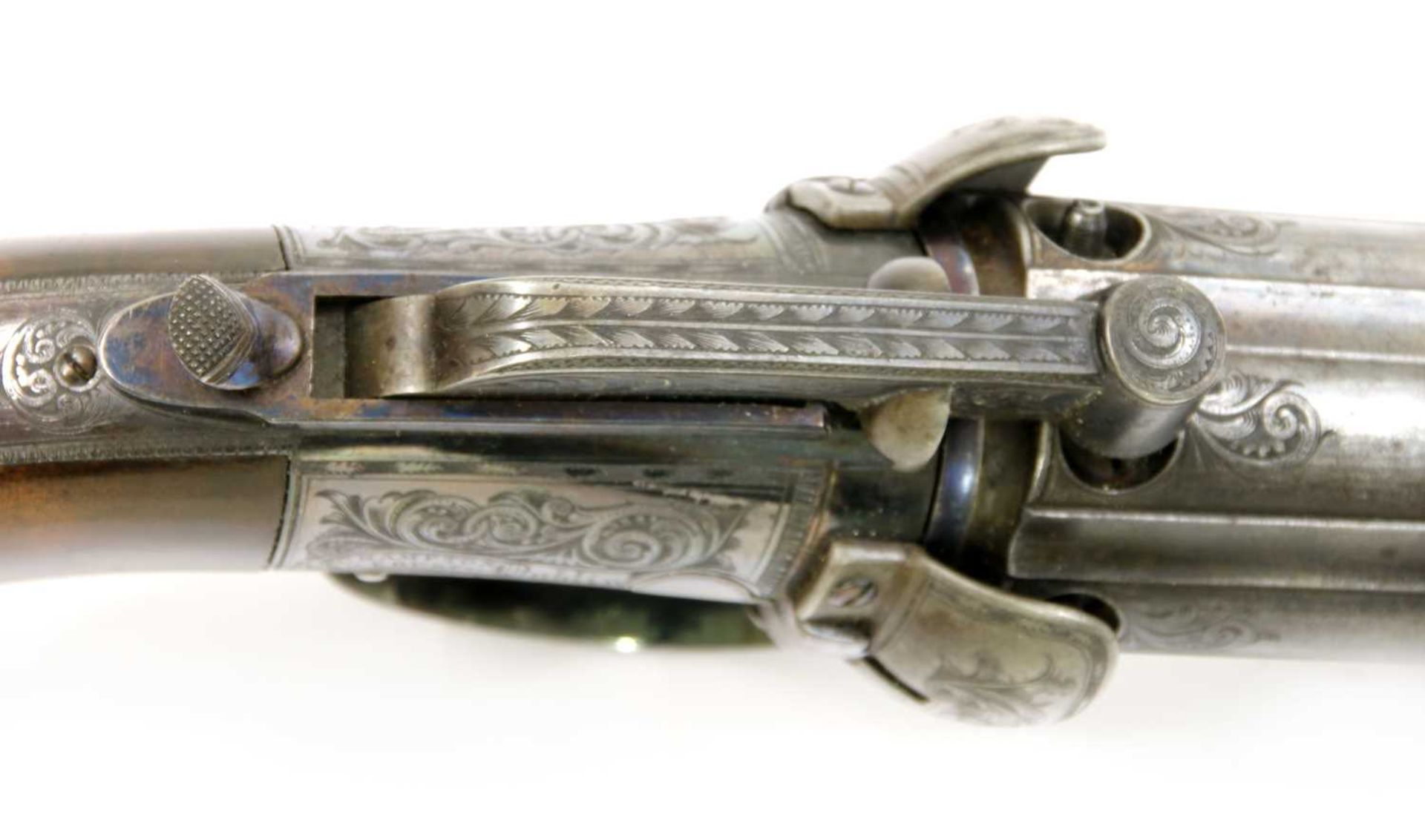 A 6-shot percussion pepperbox revolver by M & J Pattison, - Image 4 of 5