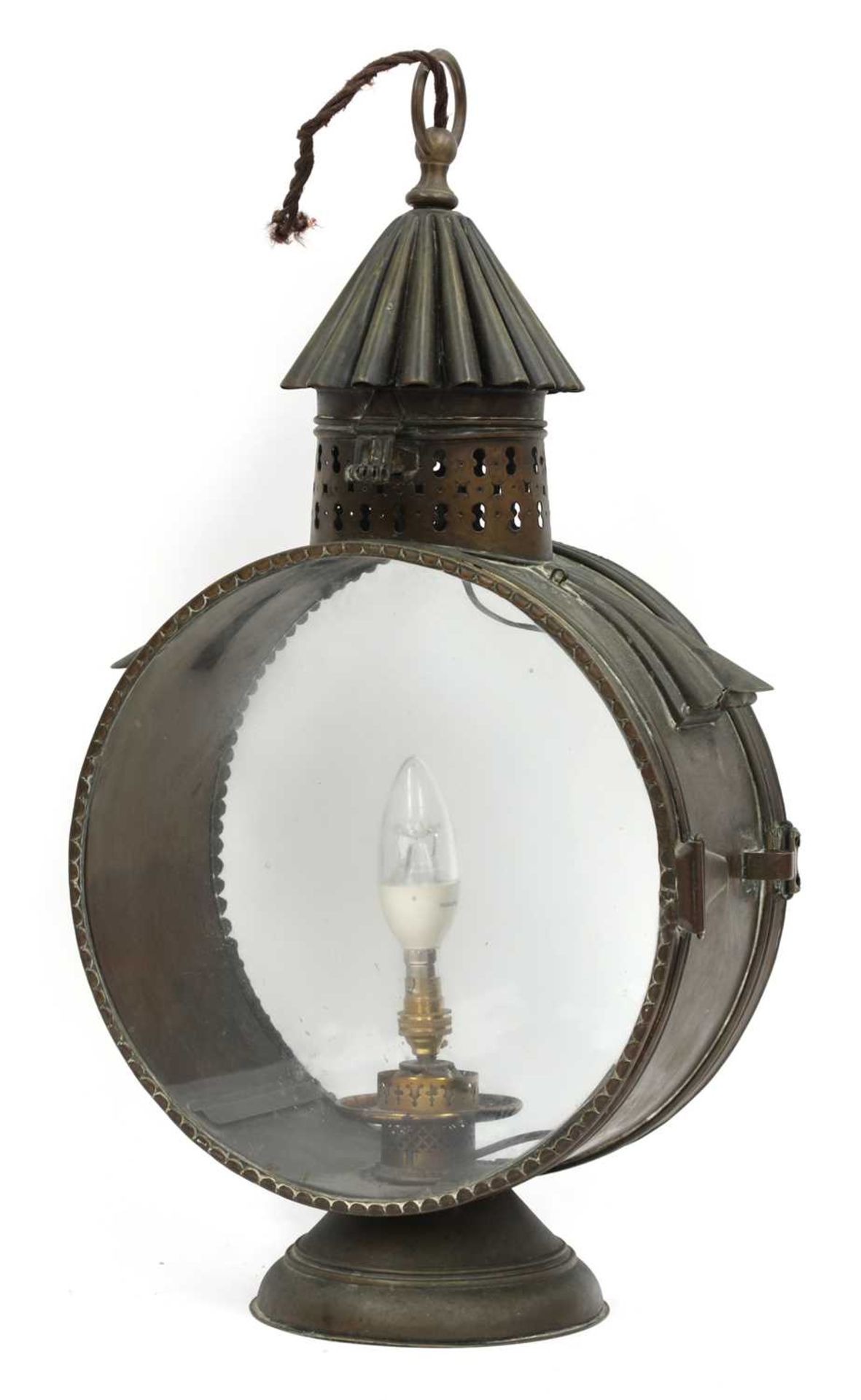 A Victorian Hinks patent brass lantern, - Image 2 of 2