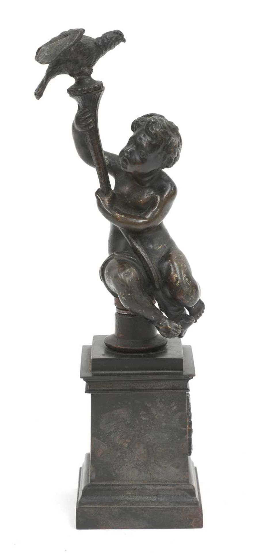 A French bronze figure of a putto,