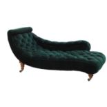 A Victorian scroll-framed chaise longue,