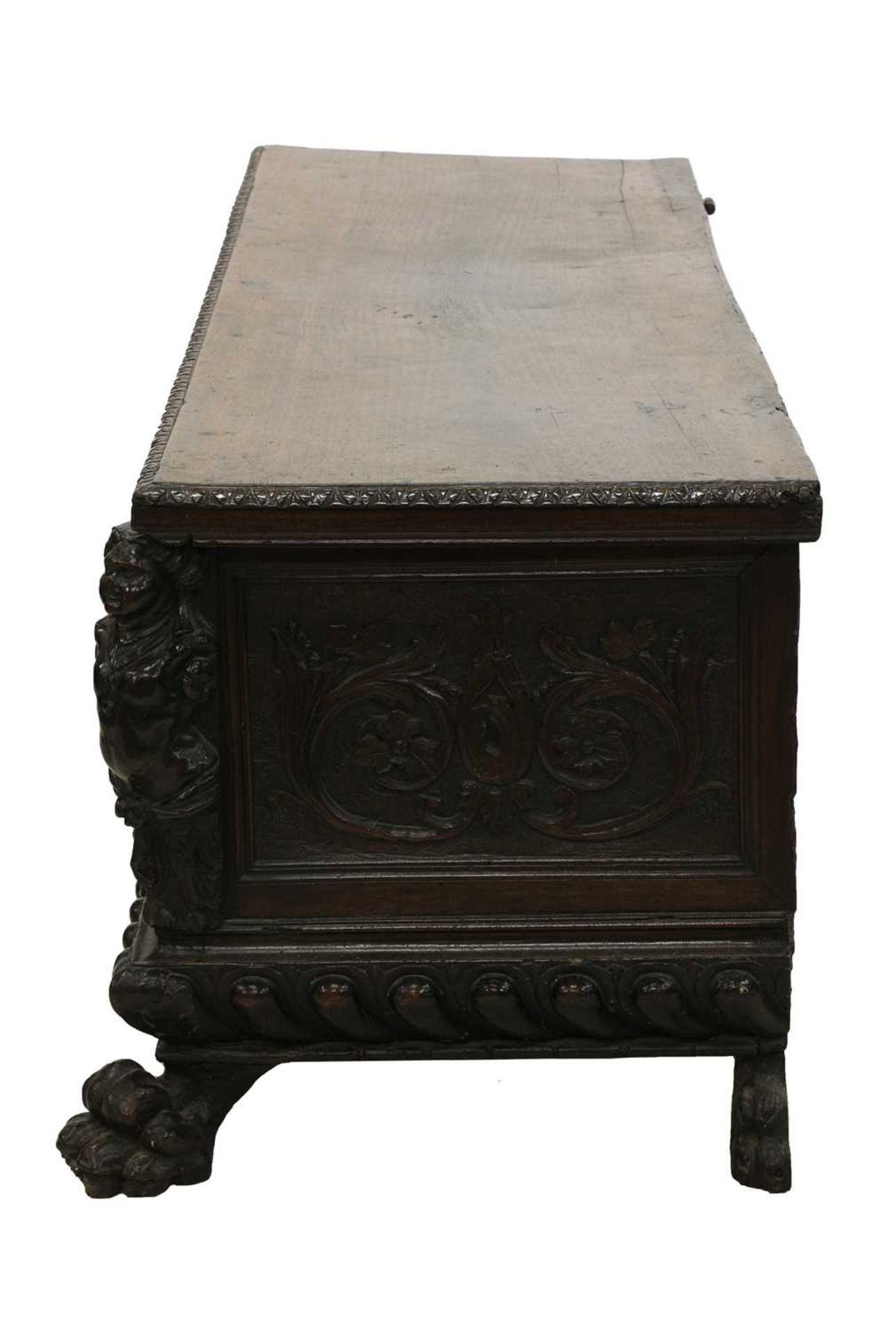 A North Italian walnut cassone, - Image 8 of 17