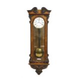 A walnut Vienna wall clock,