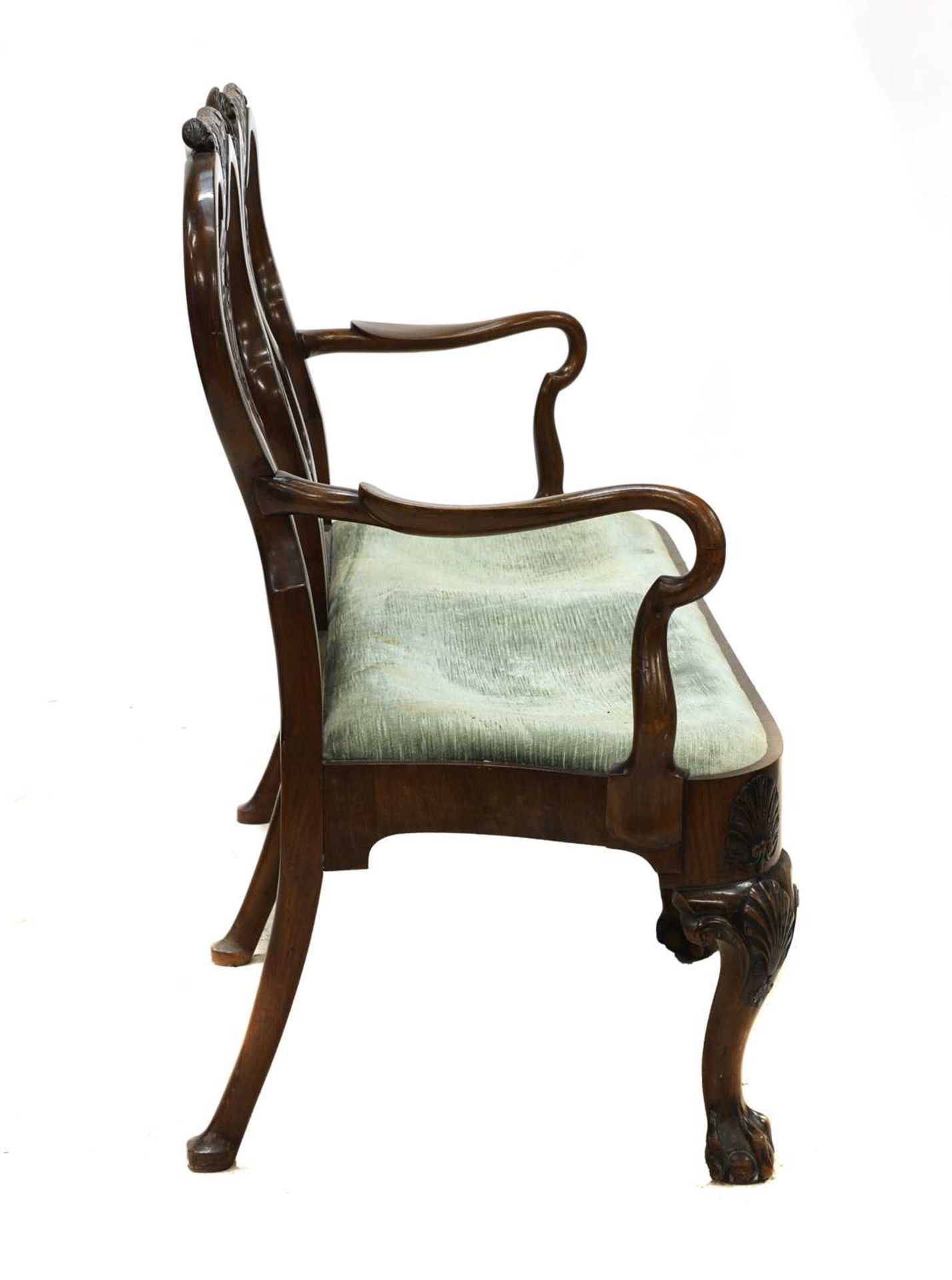 A George II-style walnut two-seater settee, - Image 3 of 10