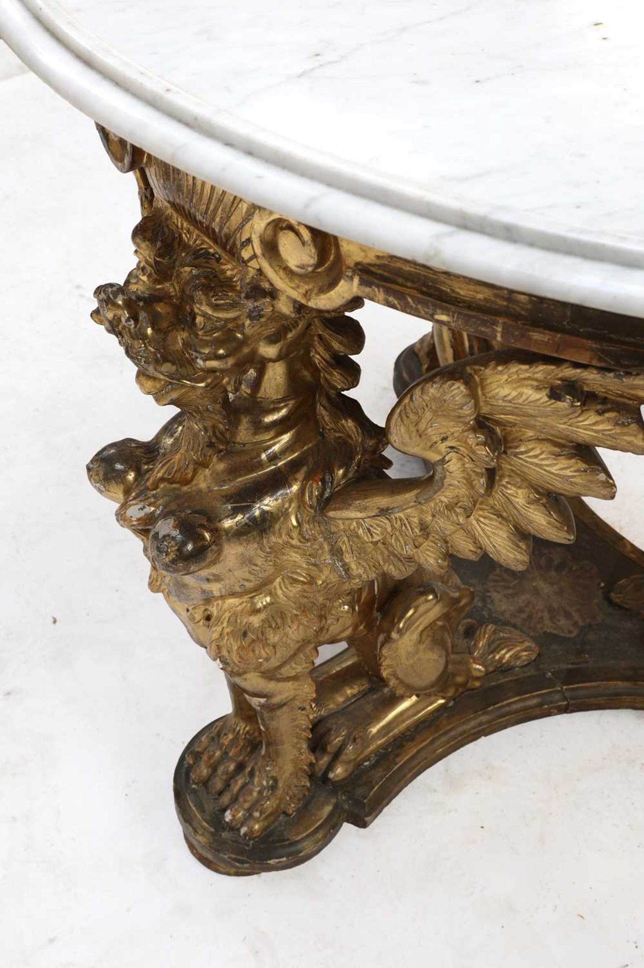 An Irish carved and giltwood centre table in the manner of Del Vecchio, Dublin, - Image 5 of 9