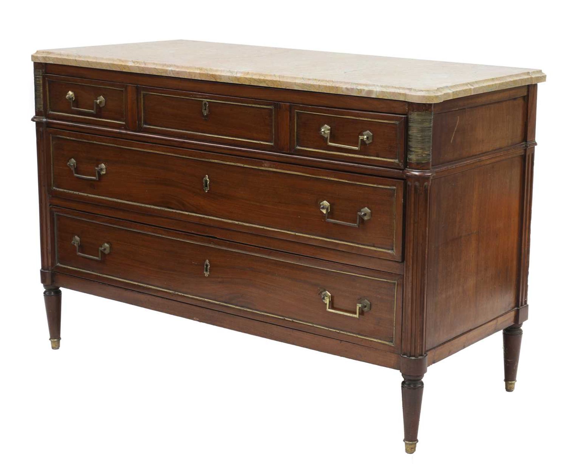 A French mahogany commode,