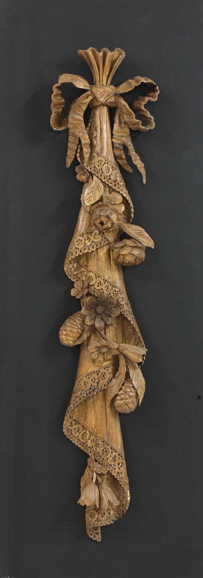 A carved wall hanging in the style of Grinling Gibbons, - Image 2 of 4