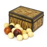 A Ceylonese porcupine quill box and cover,