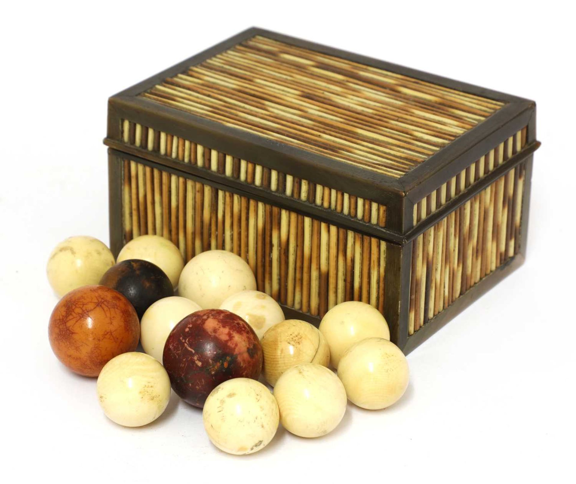 A Ceylonese porcupine quill box and cover,