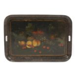 A toleware painted galleried tray,