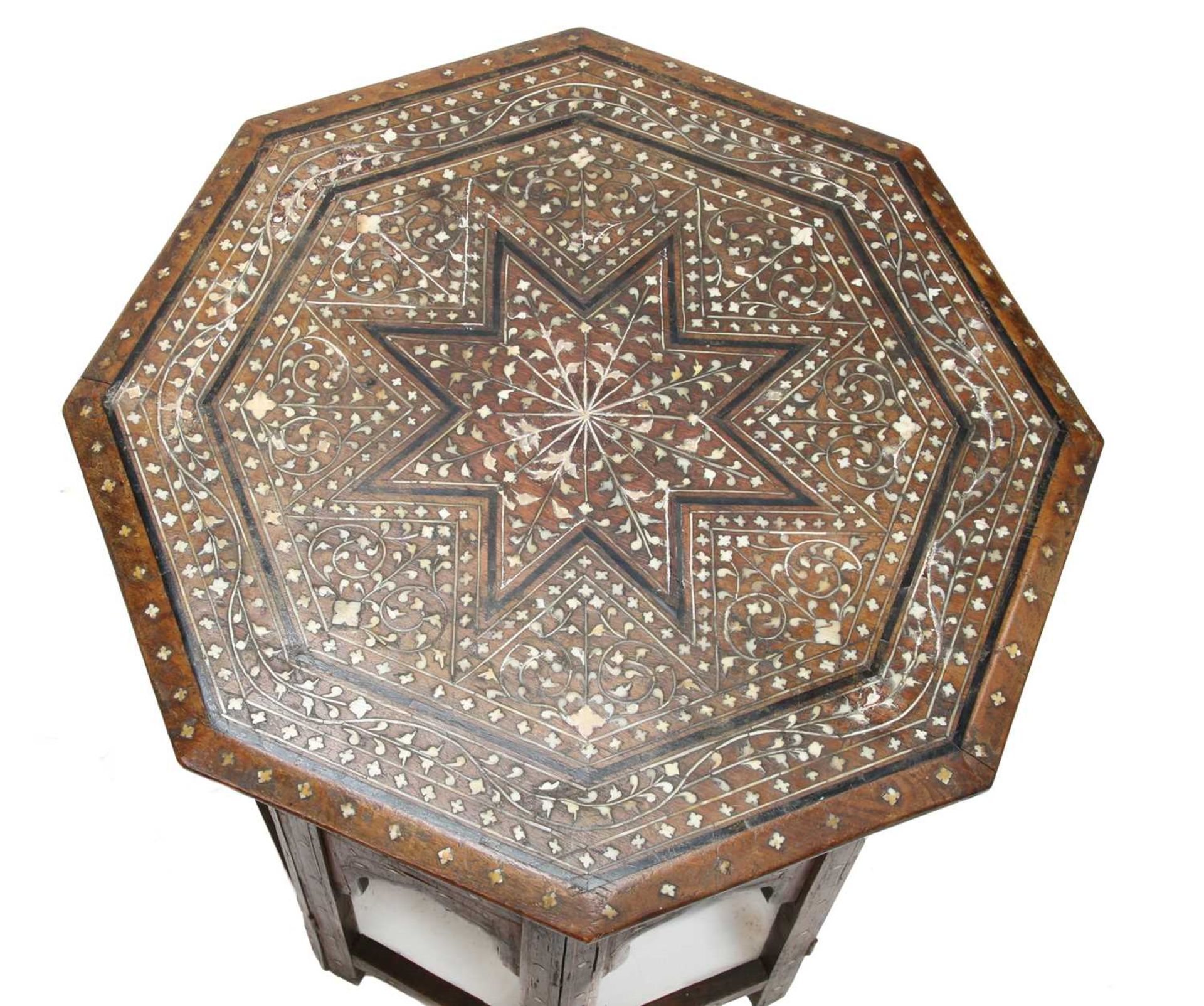 Two small Indian folding octagonal tables, - Image 2 of 5