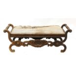 A Continental simulated rosewood window seat,