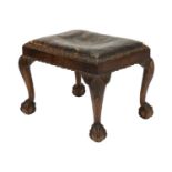 A George II-style walnut stool,