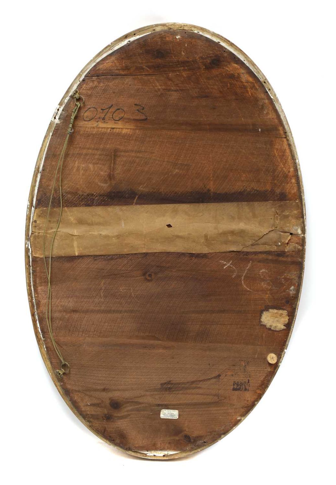 A carved giltwood and gesso oval wall mirror, - Image 2 of 7