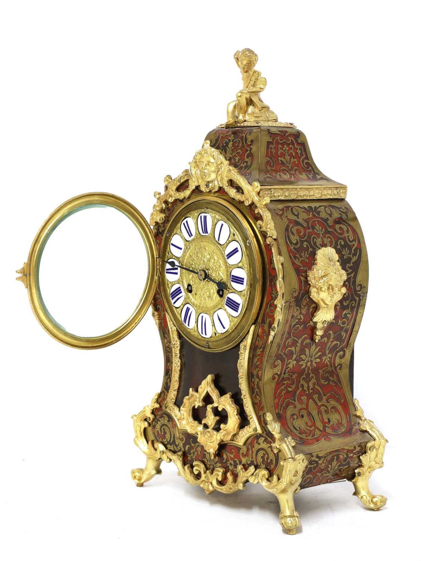 A Louis XV-style red boulle and gilt brass bracket clock, - Image 2 of 5