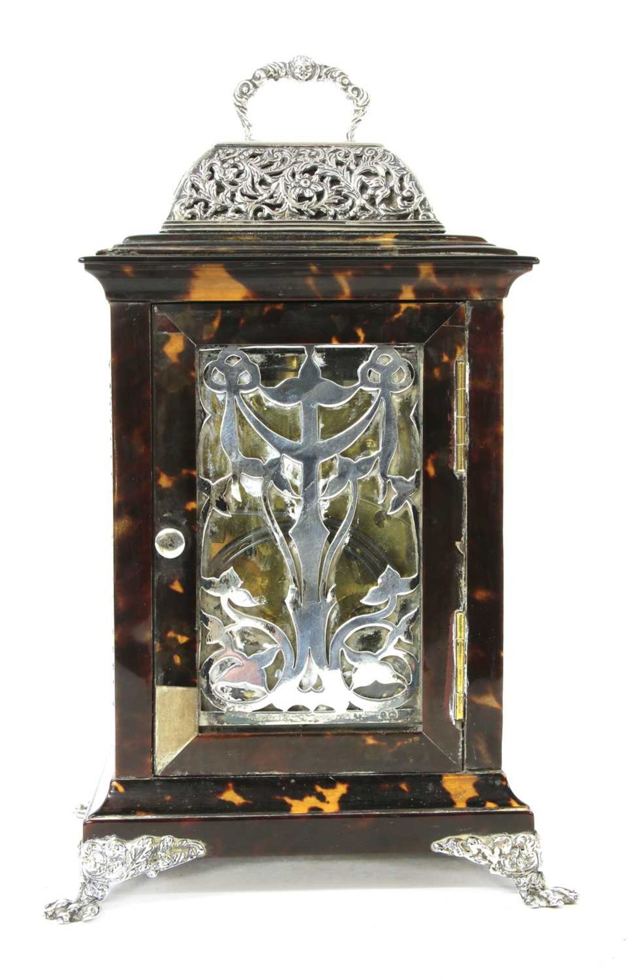 A cast silver and tortoiseshell carriage clock, - Image 4 of 6
