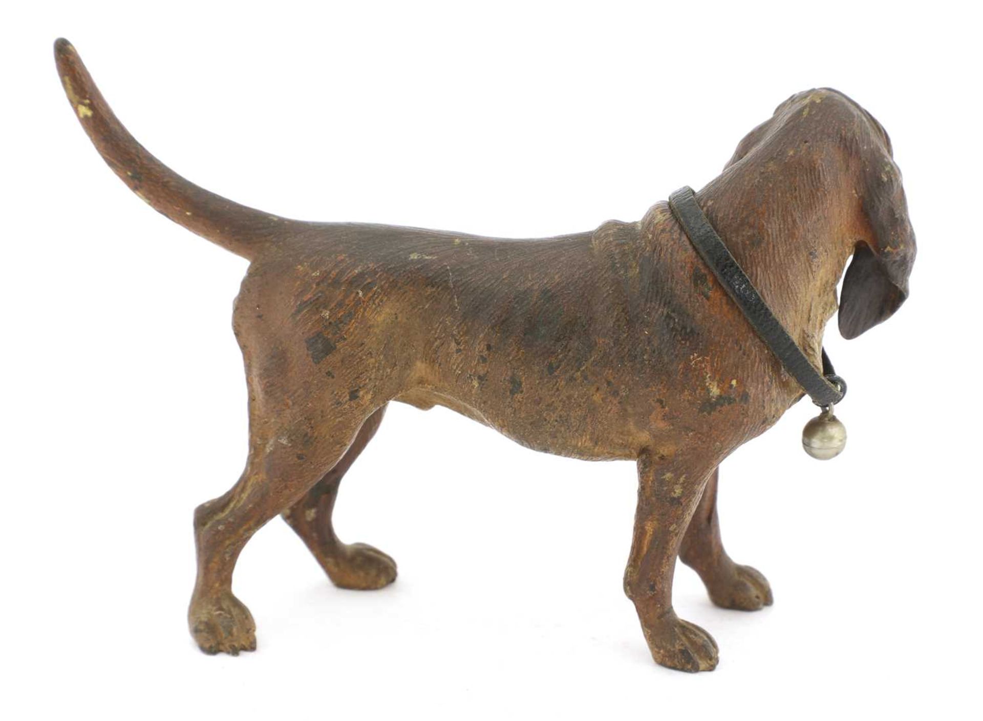 A cold-painted bronze bloodhound, - Image 2 of 3