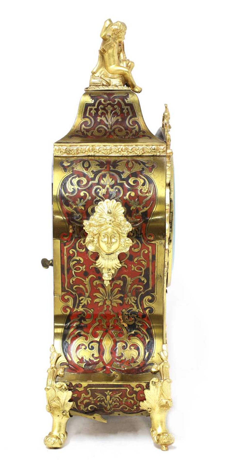 A Louis XV-style red boulle and gilt brass bracket clock, - Image 3 of 5