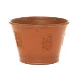 An unusual Staffordshire redware flared flowerpot,