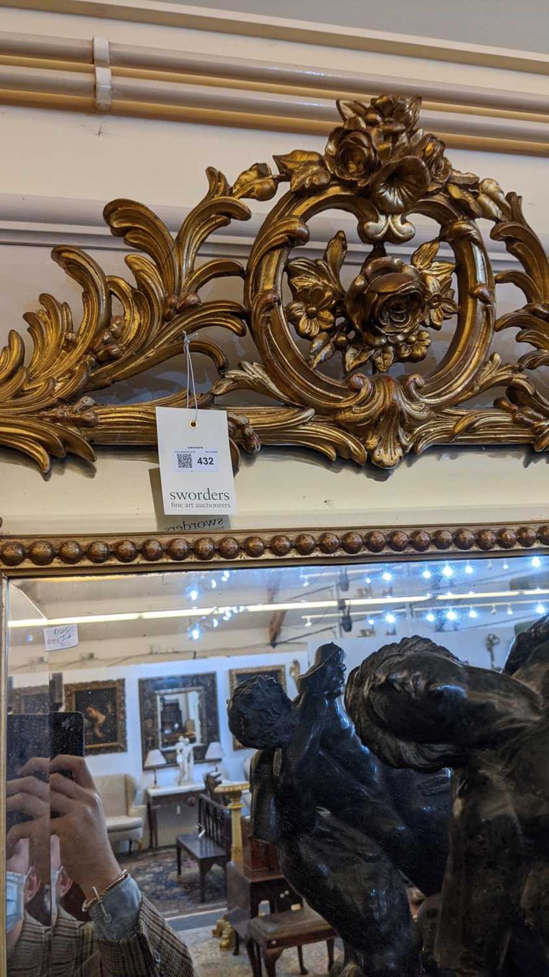 A French carved giltwood and composition wall mirror, - Image 5 of 13