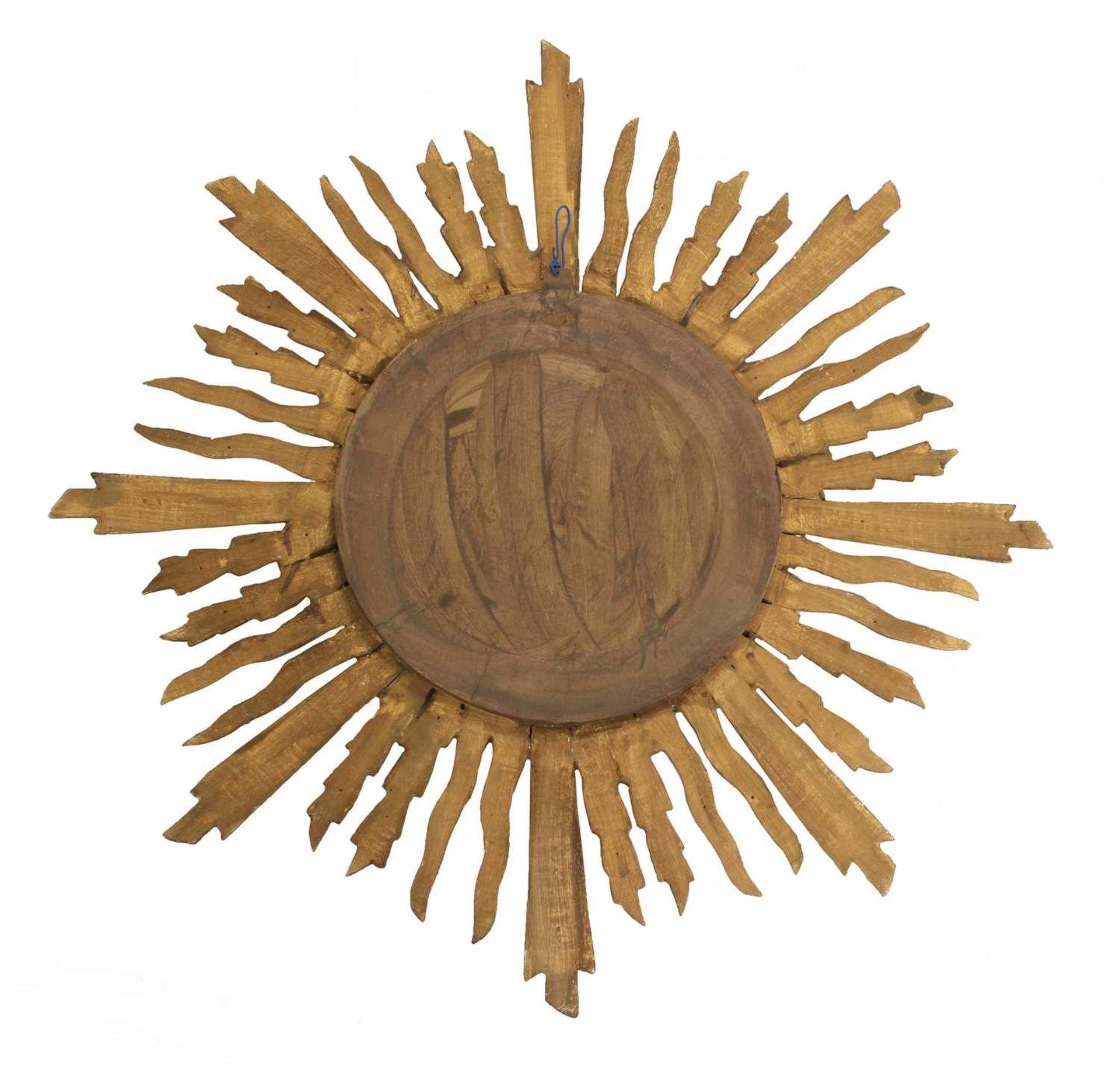 A Spanish giltwood sunburst mirror, - Image 2 of 2