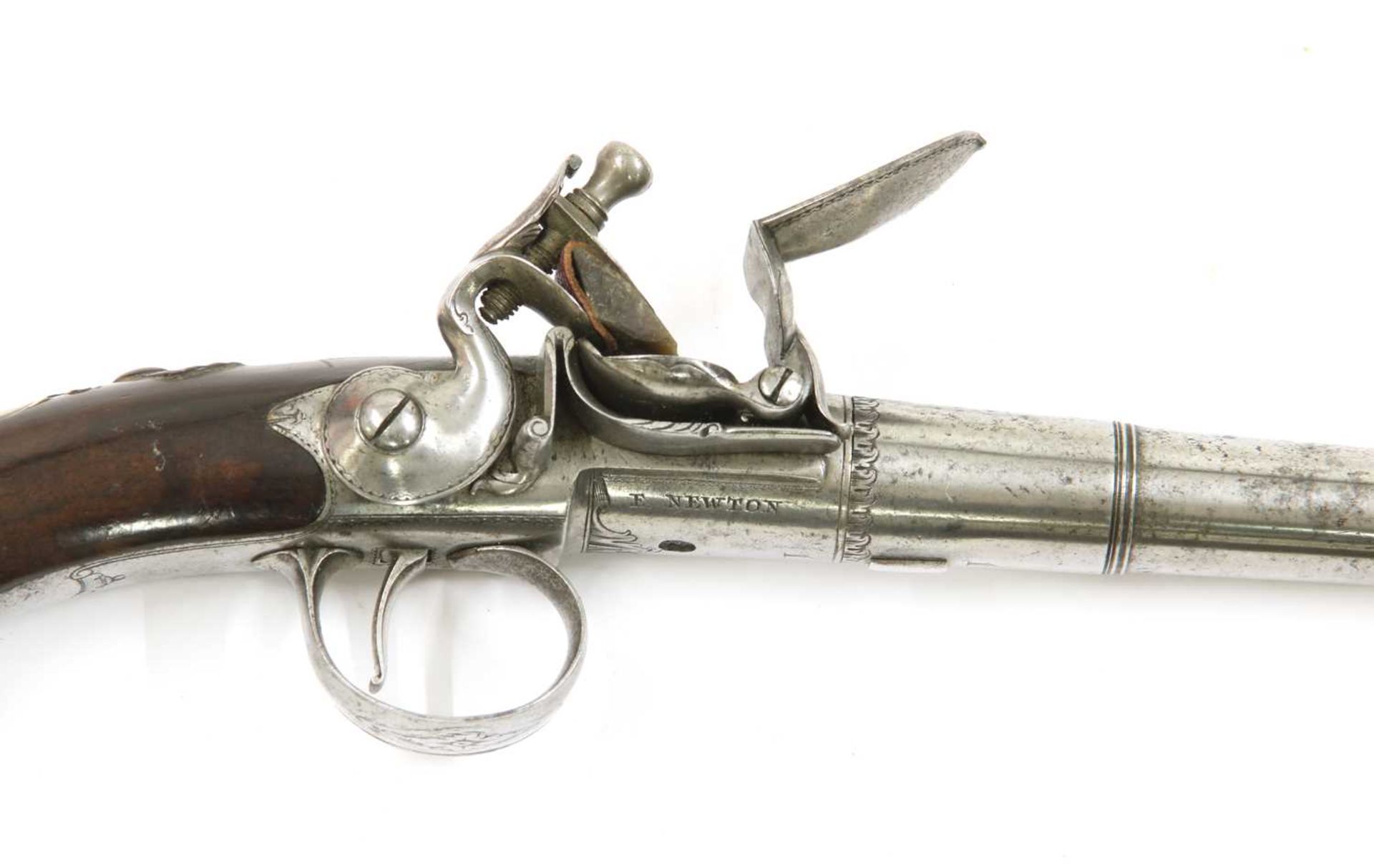 A pair of Queen Anne-style flintlock pistols, - Image 8 of 17