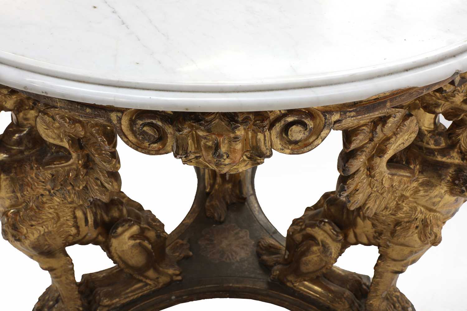 An Irish carved and giltwood centre table in the manner of Del Vecchio, Dublin, - Image 7 of 9