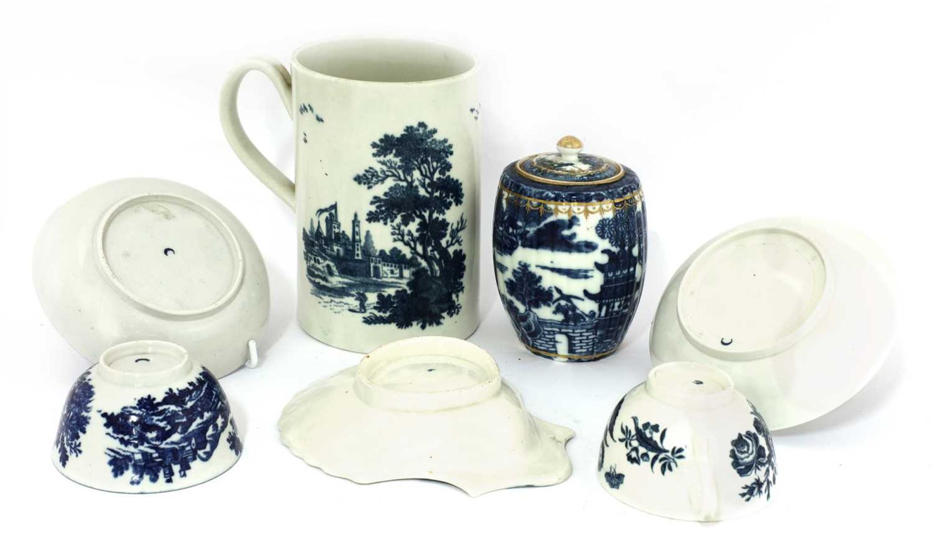 A Worcester blue and white mug, - Image 2 of 2