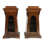 A pair of Victorian mahogany library bookcase pedestals,