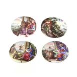 A set of four enamel plaques,