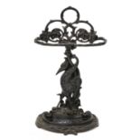 A Coalbrookdale-type patent cast iron stick stand,