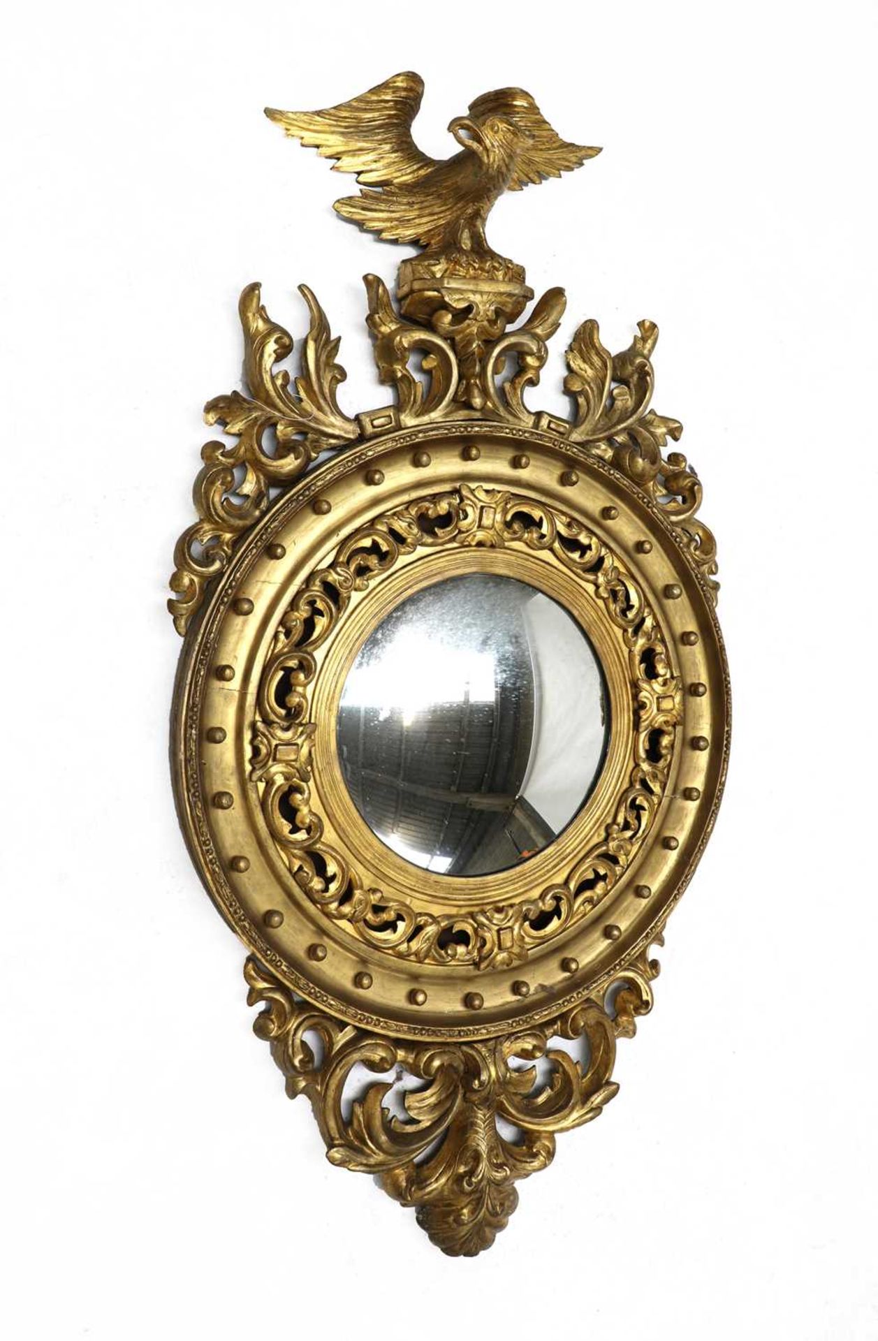 A William IV-style giltwood convex wall mirror,