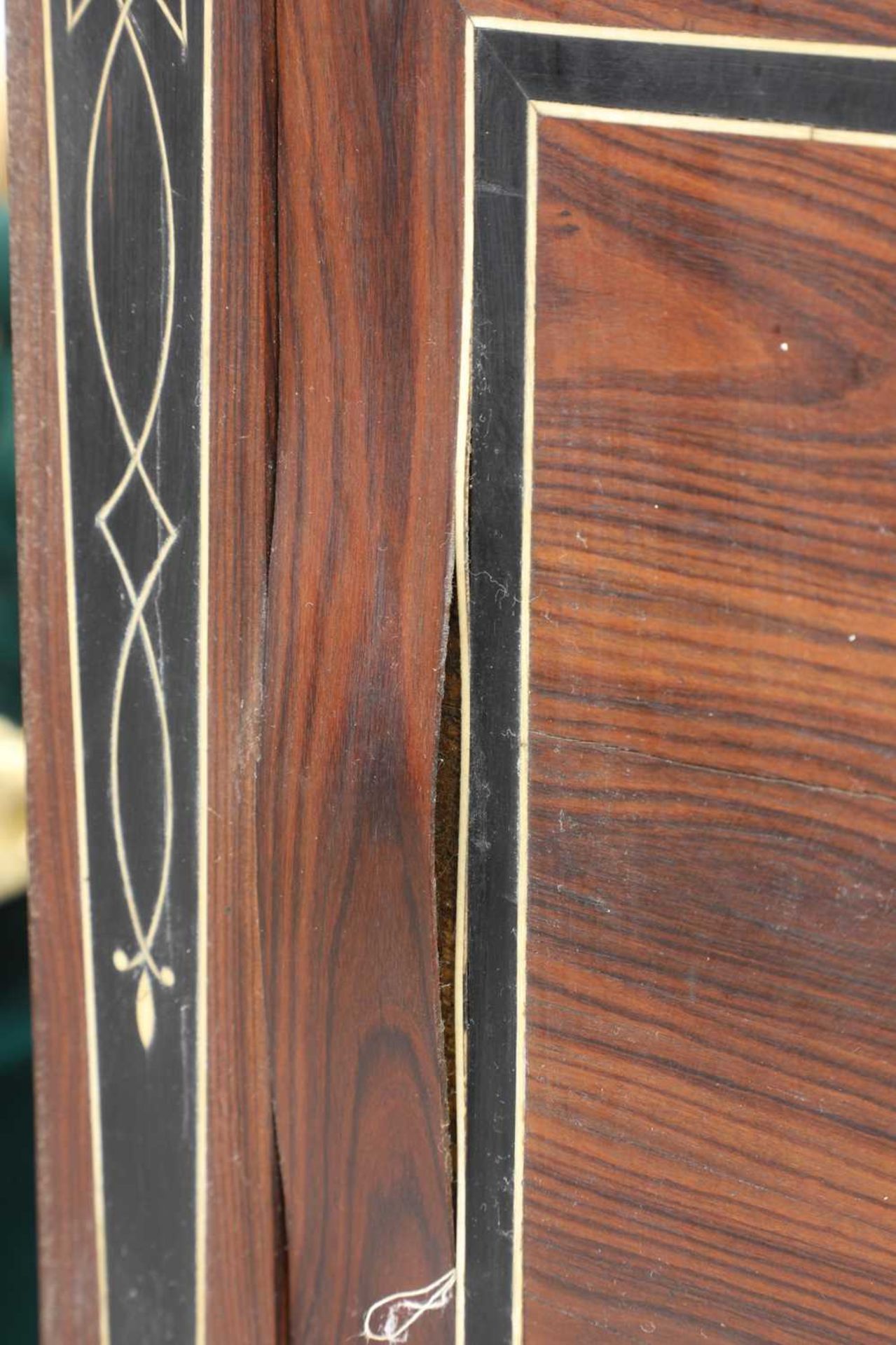 An Anglo-Indian padouk, ebony and ivory inlaid bureau cabinet, - Image 8 of 21