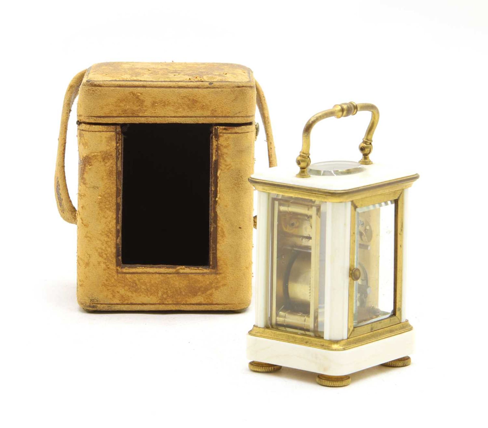 A brass and ivory miniature carriage clock, - Image 6 of 19