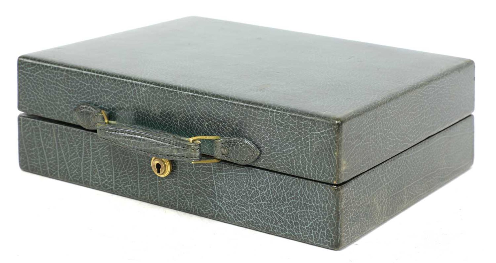 A green leather vanity case by Cartier, - Image 5 of 5