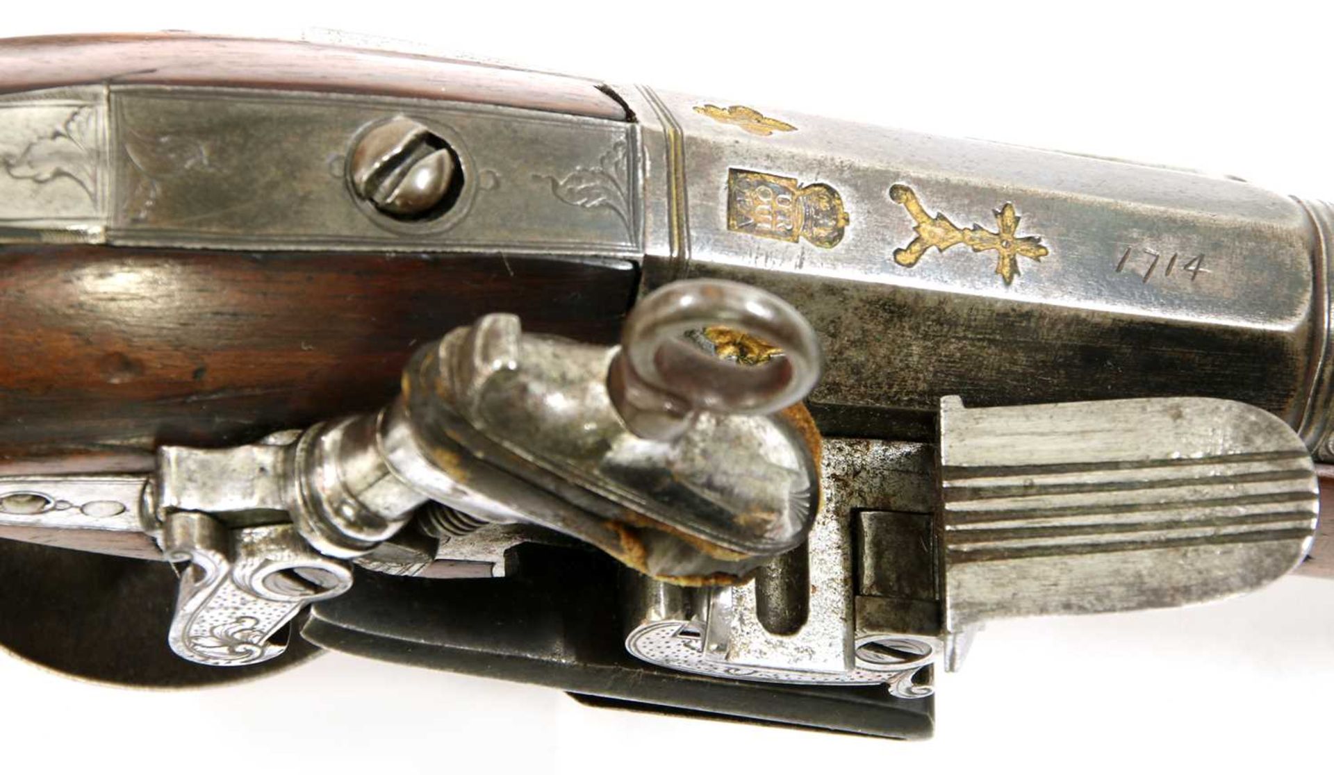 A Spanish miquelet lock belt pistol, - Image 4 of 4