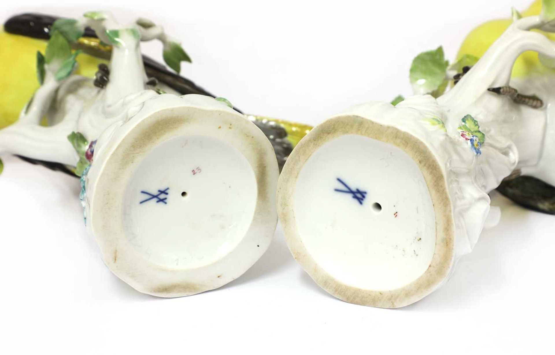 A pair of Meissen porcelain models of golden orioles, - Image 4 of 4