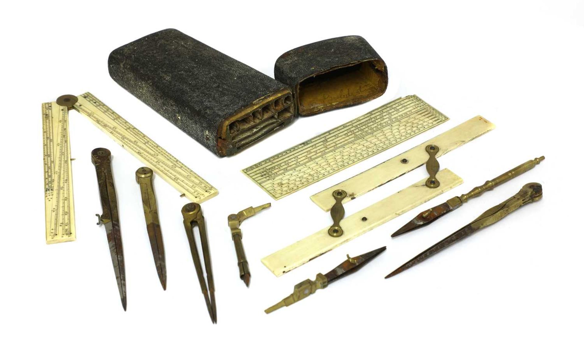 A shagreen cased draughtsman's instrument set, - Image 2 of 4