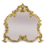A large Venetian carved giltwood overmantel mirror,