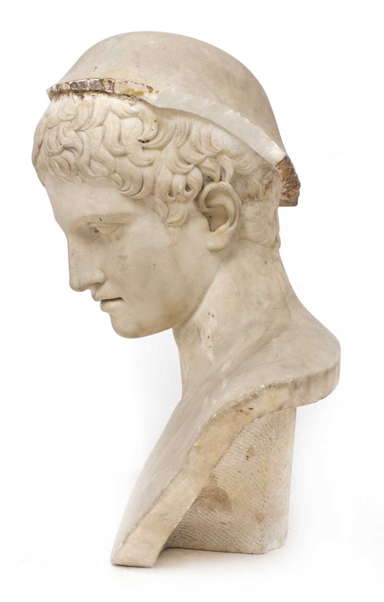 A grand tour white marble bust of Mercury, - Image 3 of 22