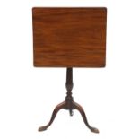 A George III mahogany tripod wine table,