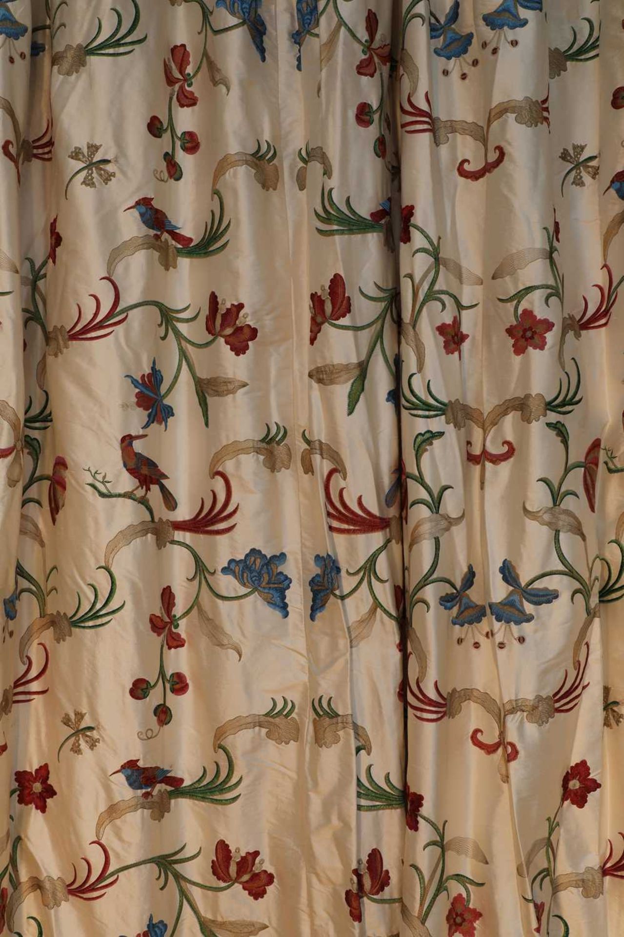 Three pairs of lined and interlined silk curtains, - Image 3 of 62